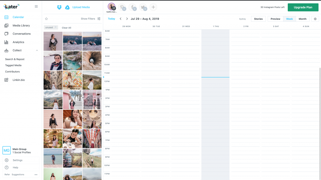 Later Media Instagram feed planner