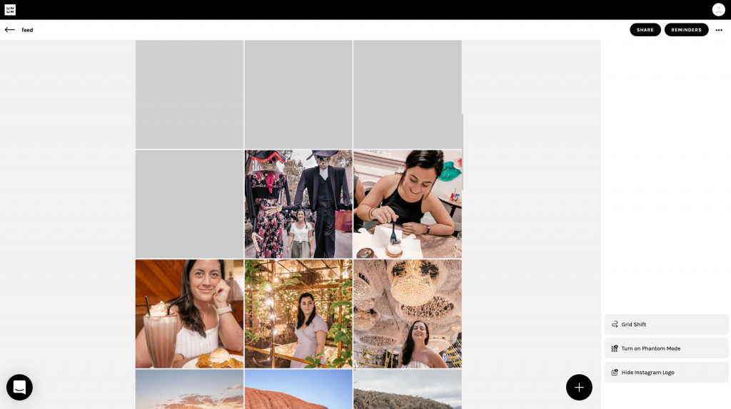 Unum Instagram feed planner for desktop