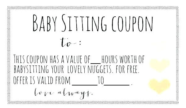 Example of a baby sitting coupon