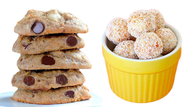 Home made chop chip cookies and apricot balls